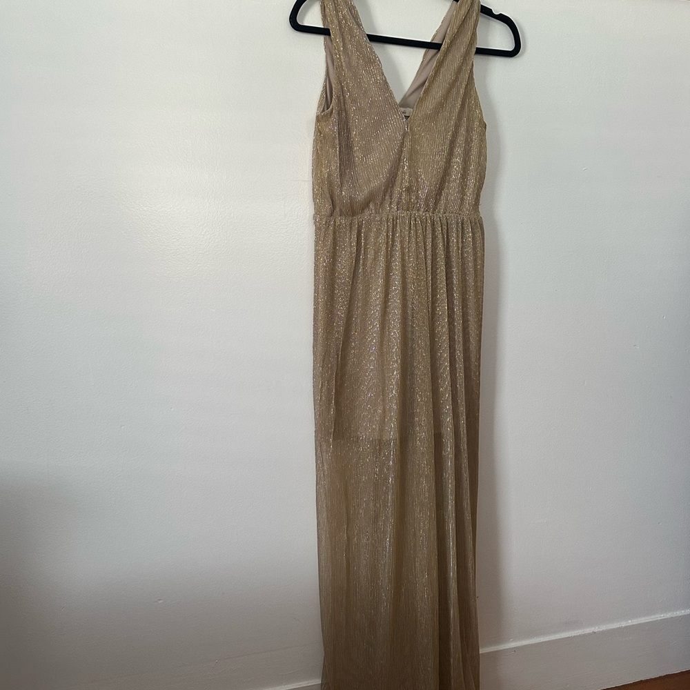 Francesca's Collections Gold Maxi Dress